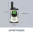 Walkie-Talkie Set | 2 handenheter | Upp till 7 km | Frekvenskanaler: 8 | PTT / VOX | 24 h standby | Headsetutgång | Inbyggd ficklampa | Vit / Svart - Walkie-talkies och megafoner - 8712412583249 - 58
