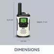 Walkie-Talkie Set | 2 handenheter | Upp till 7 km | Frekvenskanaler: 8 | PTT / VOX | 24 h standby | Headsetutgång | Inbyggd ficklampa | Vit / Svart - Walkie-talkies och megafoner - 8712412583249 - 57