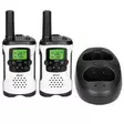 Walkie-Talkie Set | 2 handenheter | Upp till 7 km | Frekvenskanaler: 8 | PTT / VOX | 24 h standby | Headsetutgång | Inbyggd ficklampa | Vit / Svart - Walkie-talkies och megafoner - 8712412583249 - 1