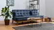 3-sits bäddsoffa Atelier del Sofa Fuoco Mörkblå Linne 180x80x78 cm - Bäddsoffor - 8681875323849 - 3