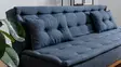 3-sits bäddsoffa Atelier del Sofa Fuoco Mörkblå Linne 180x80x78 cm - Bäddsoffor - 8681875323849 - 4