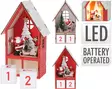 Adventskalender i trä Hus med LED-ljus - Juldekorationer och textilier - 8719987716539 - 1