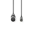 Obalanserad ljudkabel | XLR 3-stifts hane | RCA Hane | Nickelplaterad | 3.00 m | Rund | PVC | Mörkgrå | Kartonghylsa - Ljudkablar - 5412810295449 - 10
