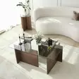 Soffbord Hanah Home New Escape Valnöt Härdat Glas Spånskiva 105x40x65 cm - Soffbord - 8683342979139 - 4