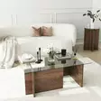 Soffbord Hanah Home New Escape Valnöt Härdat Glas Spånskiva 105x40x65 cm - Soffbord - 8683342979139 - 2