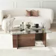 Soffbord Hanah Home New Escape Valnöt Härdat Glas Spånskiva 105x40x65 cm - Soffbord - 8683342979139 - 1