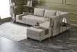 Hörnbäddsoffa Atelier del Sofa Fly Right Cream Bomull Och Polyester 210x280x70 cm - Soffor - 8682870926769 - 2