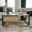 Soffbord Hanah Home Haldizen Furu Svart Spånskiva Metall 105x40x55 cm - Soffbord - 8681875826319 - 2