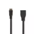 High Speed HDMI kabel med Ethernet | HDMI Mini kontakt | HDMI Utgång | 4K@30Hz | 10.2 Gbps | 0.20 m | Rund | PVC | Svart | Kuvert - HDMI-kablar - 5412810269709 - 1