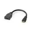 High Speed HDMI kabel med Ethernet | HDMI Mini kontakt | HDMI Utgång | 4K@30Hz | 10.2 Gbps | 0.20 m | Rund | PVC | Svart | Kuvert - HDMI-kablar - 5412810269709 - 40