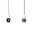 Koaxialkabel | IEC (Koax) Hane | IEC (Koax) Hona | Nickelplaterad | 120 dB | 75 Ohm | Fyra skydd | 2.00 m | Rund | PVC | Vit | Label - Antennkablar - 5412810425839 - 10