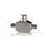 Satellite & Antenn Adapter | 2x Coax Hane | IEC (Koax) Hona | Nickelplaterad | 75 Ohm | T-Splitter | Metall | Vit | 1 st. | Låda - Antennkontakter och adaptrar - 5412810265619 - 2