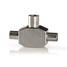 Satellite & Antenn Adapter | 2x Coax Hane | IEC (Koax) Hona | Nickelplaterad | 75 Ohm | T-Splitter | Metall | Vit | 1 st. | Låda - Antennkontakter och adaptrar - 5412810265619 - 8