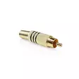 RCA Connector | Rak | Hane | Guldplaterad | Löda | Kabel input diameter: 7.0 mm | Metall | Svart | 10 st. | Kuvert - Ljudkontakter och pluggar - 5412810283279 - 40