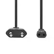 Strömkabel | Euro Man | IEC-320-C1 | Rak | Rak | Nickelplaterad | 2.00 m | Platt | PVC | Svart | Låda - Strömkablar och kontakter - 5412810428489 - 10
