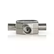 Satellite & Antenn Adapter | 2x Coax Hane | IEC (Koax) Hona | Nickelplaterad | 75 Ohm | T-Splitter | Metall | Vit | 1 st. | Låda - Antennkontakter och adaptrar - 5412810265619 - 10