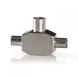 Satellite & Antenn Adapter | 2x Coax Hane | IEC (Koax) Hona | Nickelplaterad | 75 Ohm | T-Splitter | Metall | Vit | 1 st. | Låda - Antennkontakter och adaptrar - 5412810265619 - 1