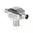Satellite & Antenn Adapter | 2x Coax Hane | IEC (Koax) Hona | Nickelplaterad | 75 Ohm | T-Splitter | Metall | Vit | 1 st. | Låda - Antennkontakter och adaptrar - 5412810265619 - 42