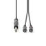 Stereoljudkabel | 6.35 mm Hane | 2x RCA Hane | Nickelplaterad | 1.50 m | Rund | Mörkgrå | Kartonghylsa - Ljudkablar - 5412810295319 - 2