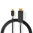 USB-C Adapter | USB 3.2 Gen 1 | USB-C Hane | HDMI Kontakt | 4K@60Hz | 2.00 m | Rund | Guldplaterad | PVC | Antracit | Låda - Dator och nätverk - 5412810331659 - 1