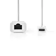 USB-nätverkskort | USB 3.2 Gen 1 | 1 Gbps | USB-C Hane | RJ45 Hona | 0.20 m | Rund | Nickelplaterad | Förtent Koppar | Vit | Låda - Dator och nätverk - 5412810289189 - 10