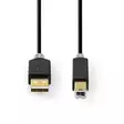 USB-kabel | USB 2.0 | USB-A Hane | USB-B Hane | 480 Mbps | Guldplaterad | 1.00 m | Rund | PVC | Antracit | Låda - Dator och nätverk - 5412810335909 - 10