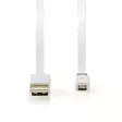 USB-kabel | USB 2.0 | USB-A Hane | USB Micro-B Hane | 480 Mbps | Guldplaterad | 1.00 m | Platt | PVC | Vit | Kartong med fönster - Dator och nätverk - 5412810263509 - 10
