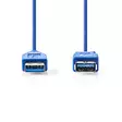 USB-kabel | USB 3.2 Gen 1 | USB-A Hane | USB-A Hona | 5 Gbps | Nickelplaterad | 2.00 m | Rund | PVC | Blå | Låda - Dator och nätverk - 5412810289059 - 10