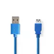 USB-kabel | USB 3.2 Gen 1 | USB-A Hane | USB-A Hona | 5 Gbps | Nickelplaterad | 2.00 m | Rund | PVC | Blå | Låda - Dator och nätverk - 5412810289059 - 1