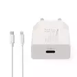 Väggladdare | 20 W | GaN | PD3.0 | 1.67 A / 2.22 A / 3.0 A | Antal utgångar: 1 | USB-C | Lightning 8-Pin (Lös) Kabel | 1.00 m | Automatiskt val av Spänning | Vit - Nätladdare - 5412810472819 - 10