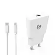 Väggladdare | 20 W | GaN | PD3.0 | 1.67 A / 2.22 A / 3.0 A | Antal utgångar: 1 | USB-C | Lightning 8-Pin (Lös) Kabel | 1.00 m | Automatiskt val av Spänning | Vit - Nätladdare - 5412810472819 - 1