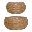 Planteringskorg Latte låg rund 2-pack 4 Living Collection - Väderbeständiga plastade polyrottingkorgar (41 cm) - Krukor - 6410416332529 - 1