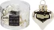 Home & Styling Glasset Juldekorationsset 12 st – Hjärta, Stjärna och Kotte, Guld och Pärlvitt - Juldekorationer och textilier - 8721037533119 - 1