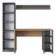 Skrivbord Hanah Home HA125 Valnöt Antracit Spånskiva 160x161,8x45 cm - Skrivbord - 8683742031819 - 5
