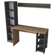 Skrivbord Hanah Home HA125 Valnöt Antracit Spånskiva 160x161,8x45 cm - Skrivbord - 8683742031819 - 6