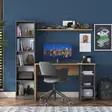Skrivbord Hanah Home HA125 Valnöt Antracit Spånskiva 160x161,8x45 cm - Skrivbord - 8683742031819 - 1