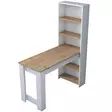 Skrivbord Hanah Home HA106 Vit Valnöt Spånskiva 120x153,6x53,8 cm - Skrivbord - 8683743764679 - 5