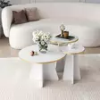 Soffbord Hanah Home Mushroom Guld Vit Spånskiva 60x40x60 cm - Soffbord - 8684282402589 - 4