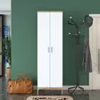 Hallmöbel Hanah Home EA116 Valnöt Vit Spånskiva 60x198,6x37,5 cm - Hallskåp - 8684282480839 - 3