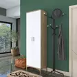 Hallmöbel Hanah Home EA116 Valnöt Vit Spånskiva 60x198,6x37,5 cm - Hallskåp - 8684282480839 - 2