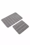 Badrumsmatta Set Mijölnir Grå 100% Polypropylen Halkfri 50x80 cm & 40x50 cm - Badrumsmattor och våtrumsmattor - 8684283873289 - 1