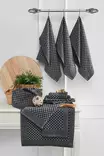 Kökshandduk Set Hermia Lola Antracit Bomull Polyester 10 Delar - Kökstextilier - 8683742885429 - 2