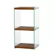 Bokhylla Hanah Home Aqua 2 Natur Härdat Glas Massivt Trä 40x80x35 cm - Bokhyllor - 8684282402459 - 1