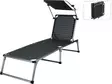 Hopfällbar campingsäng med soltak 195 x 59 x 30 cm - Hushållsprodukter - 8720573936309 - 1