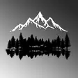Väggdekor Metall Wallity Nature And Mountain Svart Vit Metall 62x22 cm 1 Del - Dekorationer, prydnadsföremål - 8683742828389 - 5