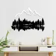 Väggdekor Metall Wallity Nature And Mountain Svart Vit Metall 62x22 cm 1 Del - Dekorationer, prydnadsföremål - 8683742828389 - 2