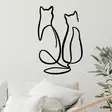 Väggdekor Metall Wallity Couple Cat Love Svart Metall 72x48 cm - Dekorationer, prydnadsföremål - 8683342204149 - 4