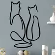 Väggdekor Metall Wallity Couple Cat Love Svart Metall 72x48 cm - Dekorationer, prydnadsföremål - 8683342204149 - 2