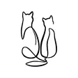 Väggdekor Metall Wallity Couple Cat Love Svart Metall 72x48 cm - Dekorationer, prydnadsföremål - 8683342204149 - 1