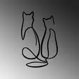 Väggdekor Metall Wallity Couple Cat Love Svart Metall 72x48 cm - Dekorationer, prydnadsföremål - 8683342204149 - 5